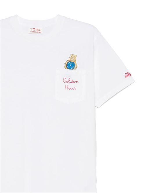 Austin cotton T-shirt with embroidery and clock print MC2 SAINT BARTH | AUSTIN02516H